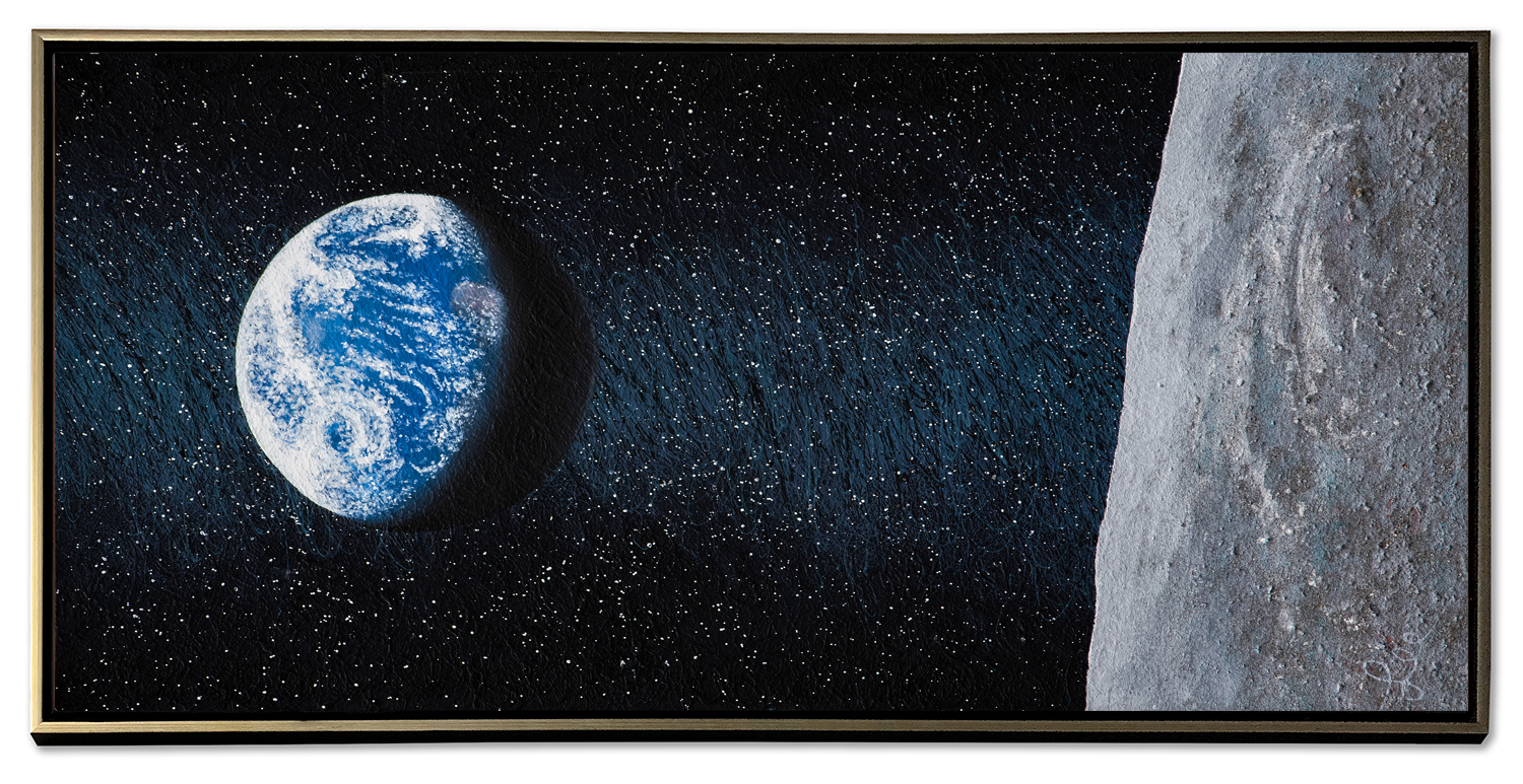 Spaceship Earth 1968, showing Earth beyond a lunar horizon, by E. Lee Wilson, Jr.